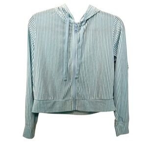 Colsie womens Ribbed Velour Jacket Lightweight Powder Baby Blue soft full zip S